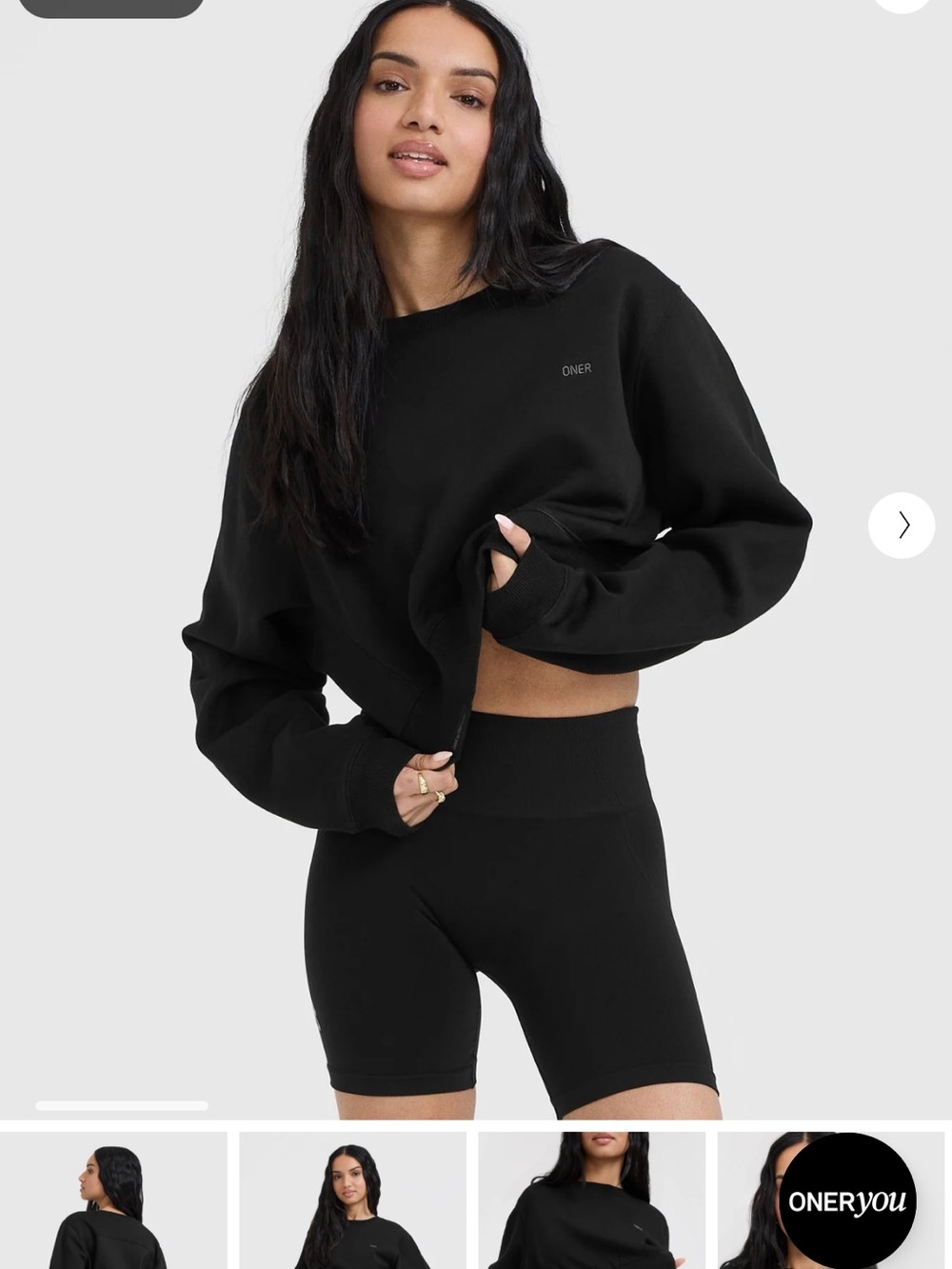 Oner Active Black Cropped Sweatshirt